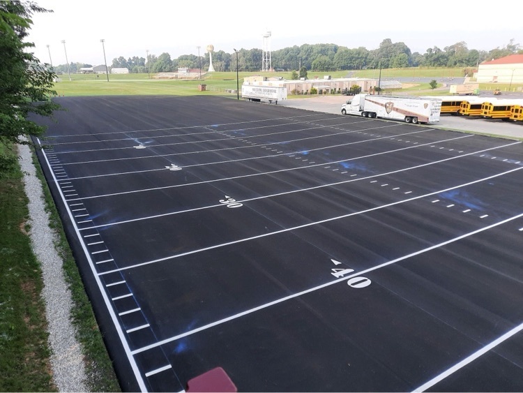 practice lot with football markings