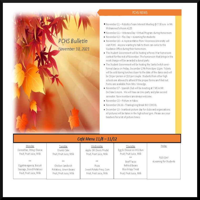 Daily Bulletin Nov 10th