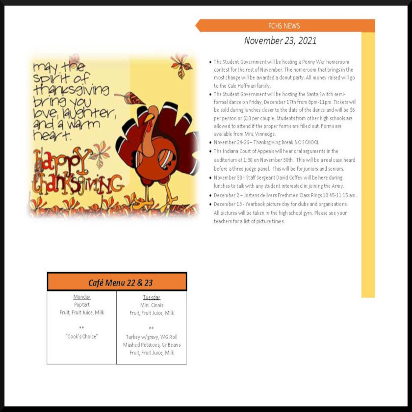 Daily Bulletin Nov 23rd