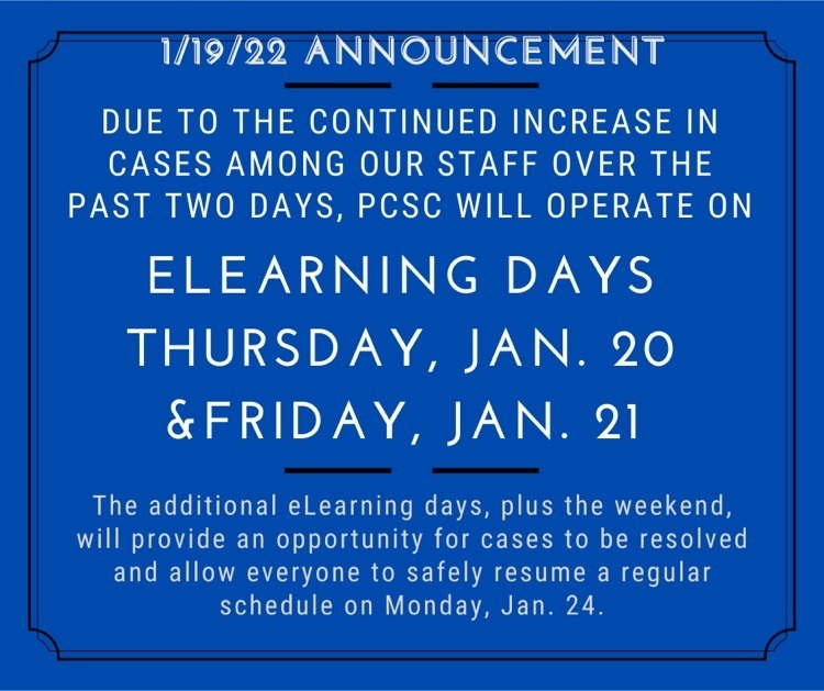eLearning 1/20/22 and 1/21/22