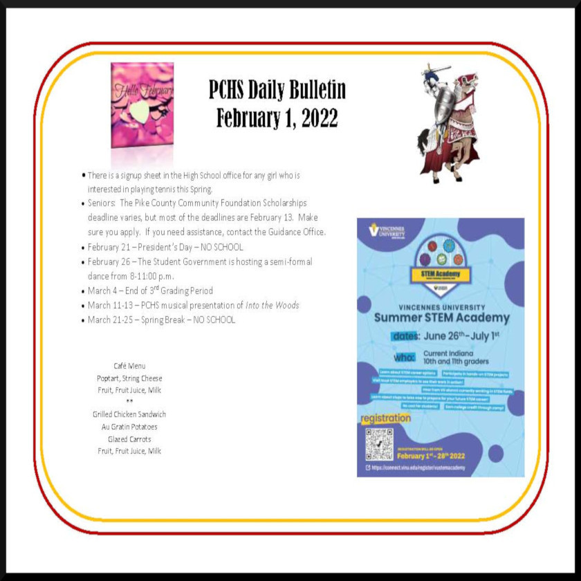 Daily Bulletin Feb 1st