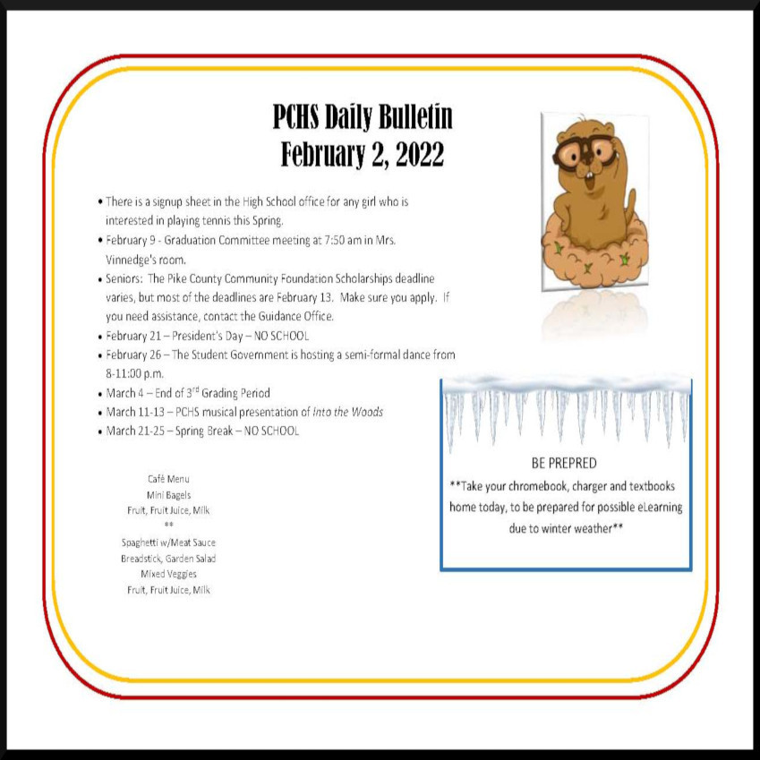Daily Bulletin Feb 2nd