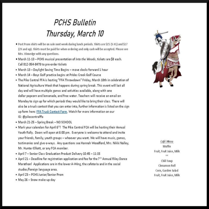 Daily Bulletin March 10th